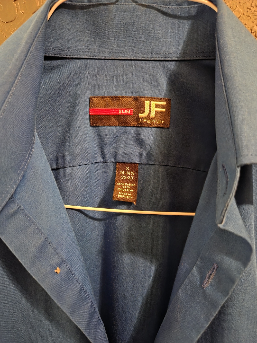 jf j.ferrar Slim Fit Men’s Blue Dress Shirt